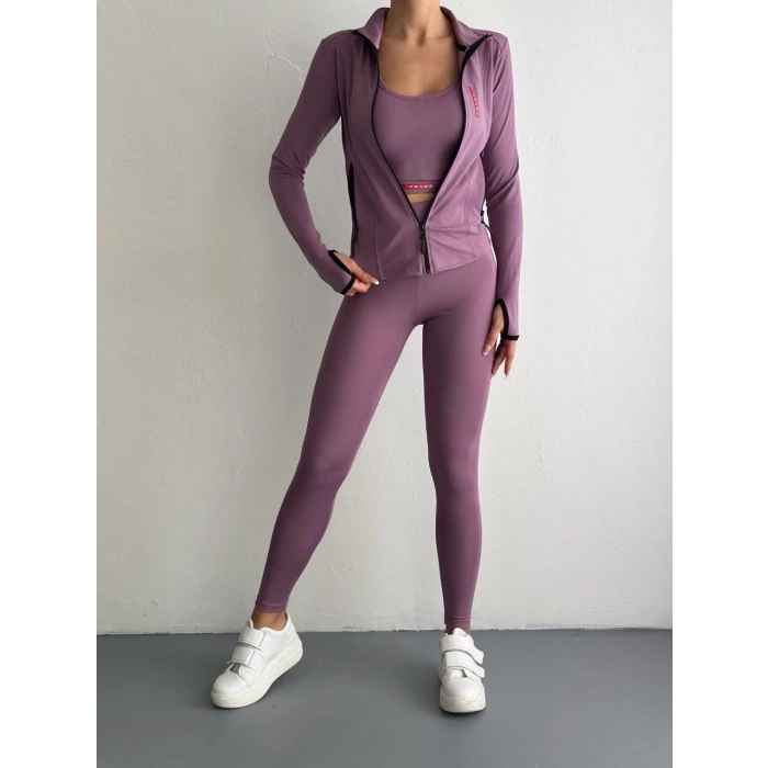 Mor Premium Üçlü Set Takım