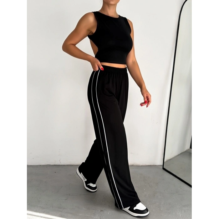 Siyah Arabiyeli Modal Palazzo Pantolon