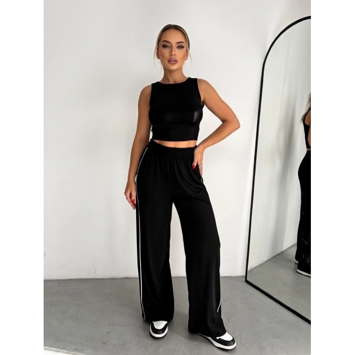 Siyah Arabiyeli Modal Palazzo Pantolon