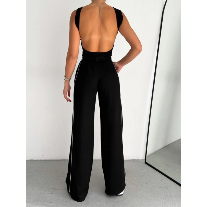 Siyah Arabiyeli Modal Palazzo Pantolon