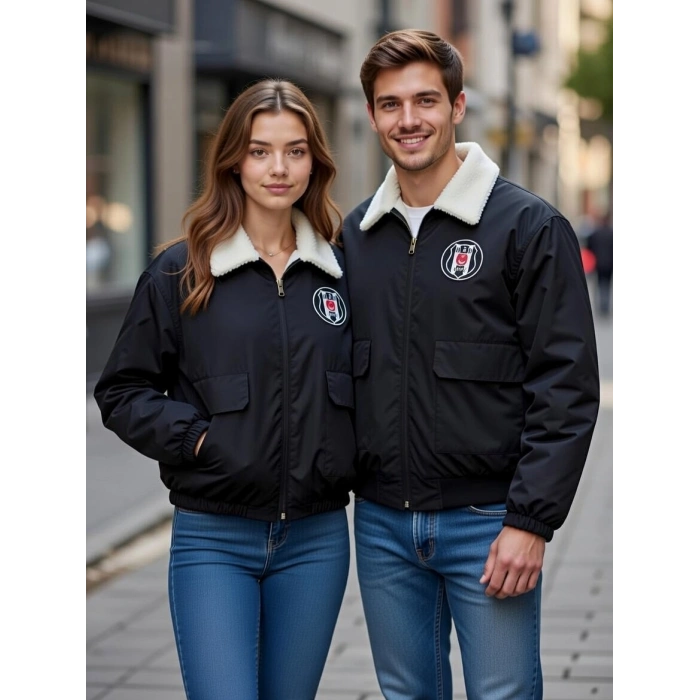 BJK Çift Taraflı Kürklü Taraftar Mont