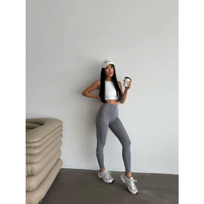 Antrasit Alo Sıkılaştırıcı ve İnceltici Yüksek Bel Tayt