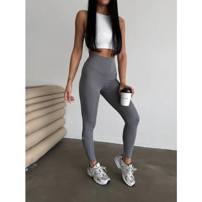 Antrasit Alo Sıkılaştırıcı ve İnceltici Yüksek Bel Tayt