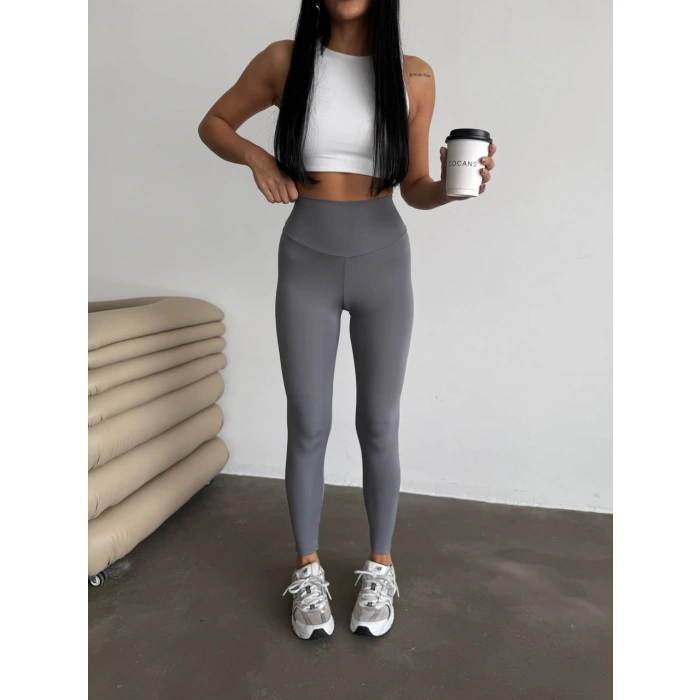 Antrasit Alo Sıkılaştırıcı ve İnceltici Yüksek Bel Tayt