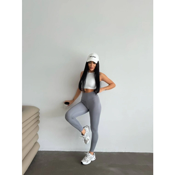 Antrasit Alo Sıkılaştırıcı ve İnceltici Yüksek Bel Tayt