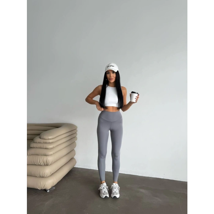 Antrasit Alo Sıkılaştırıcı ve İnceltici Yüksek Bel Tayt