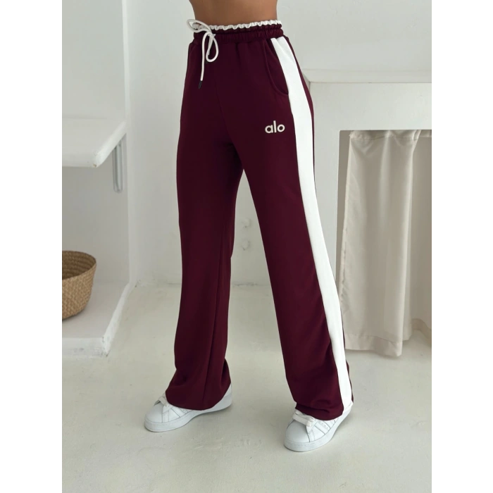 Bordo Alo Yırtmaçlı Modal İkili Takım