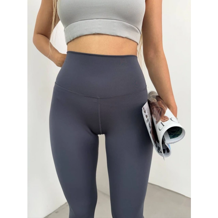 Antrasit Lock Dikiş Yüksek Bel Oysh Tayt