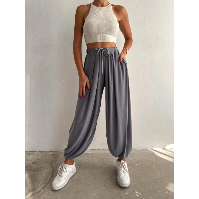 Antrasit Oysho Modal Şalvar Pantolon