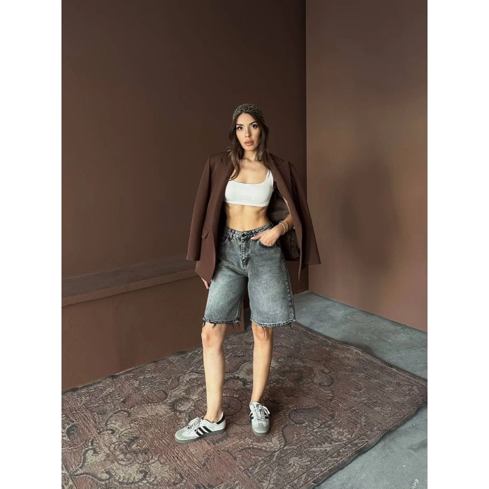 Antrasit Street One Baggy Kot Şort