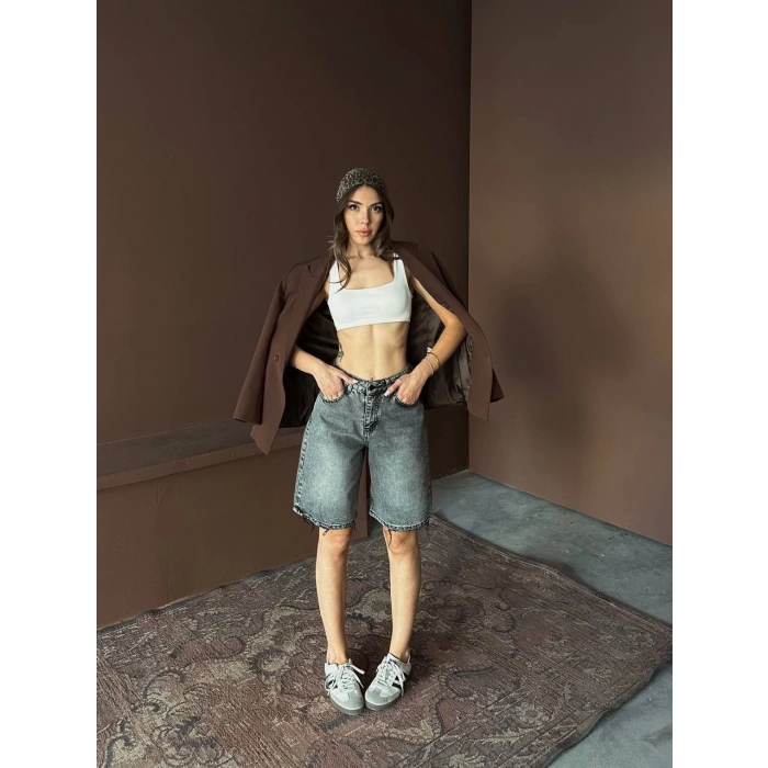 Antrasit Street One Baggy Kot Şort