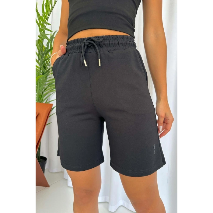 Siyah Oysho Modal Kumaş Şort
