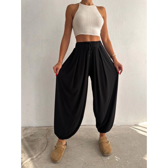 Siyah Oysho Modal Şalvar Pantolon