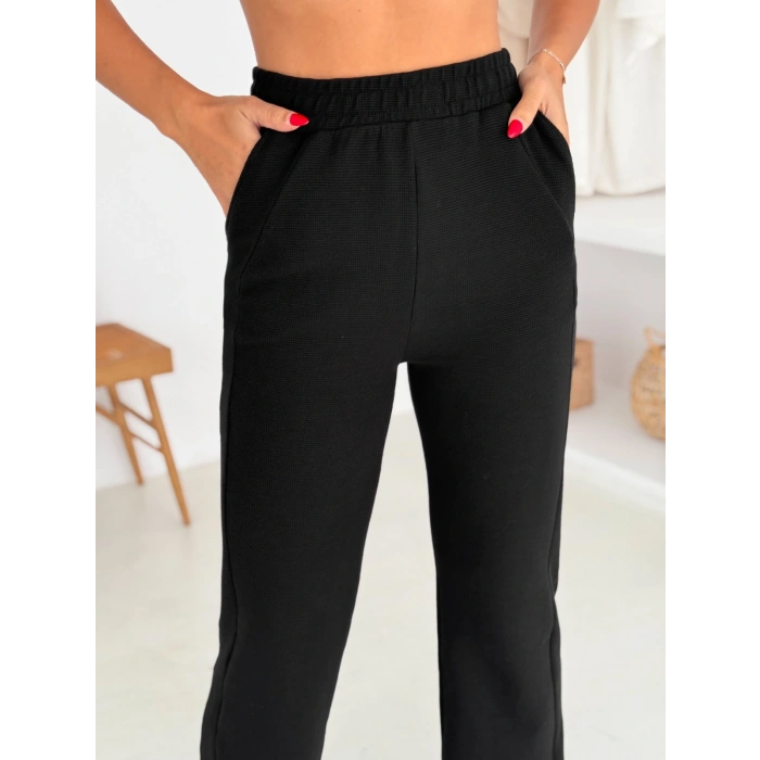 Siyah Alo Waffle İkili Takım