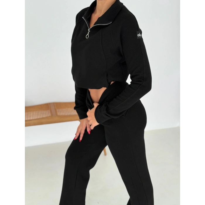 Siyah Alo Waffle İkili Takım