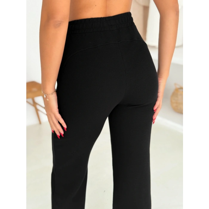 Siyah Alo Waffle İkili Takım