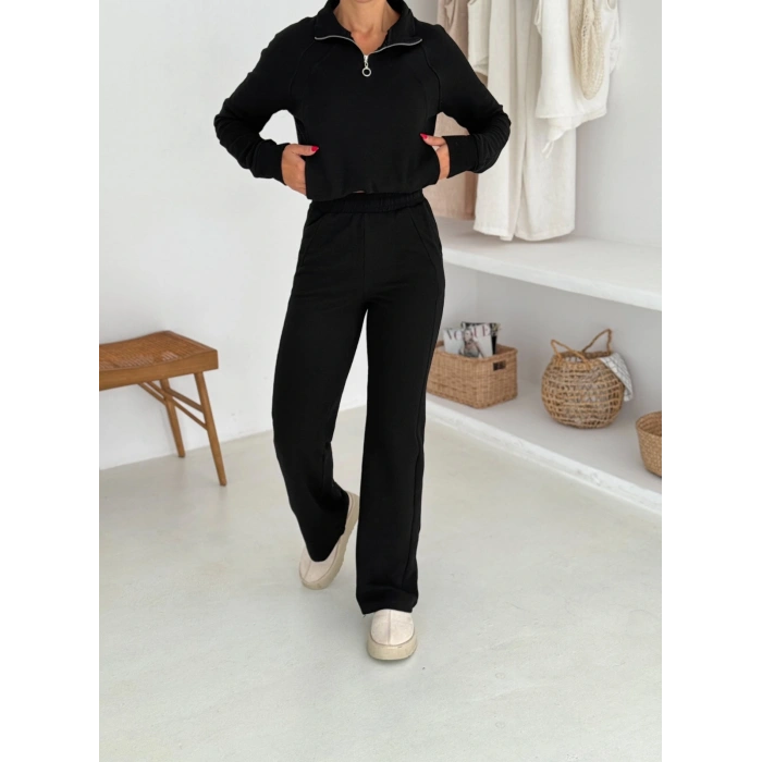 Siyah Alo Waffle İkili Takım