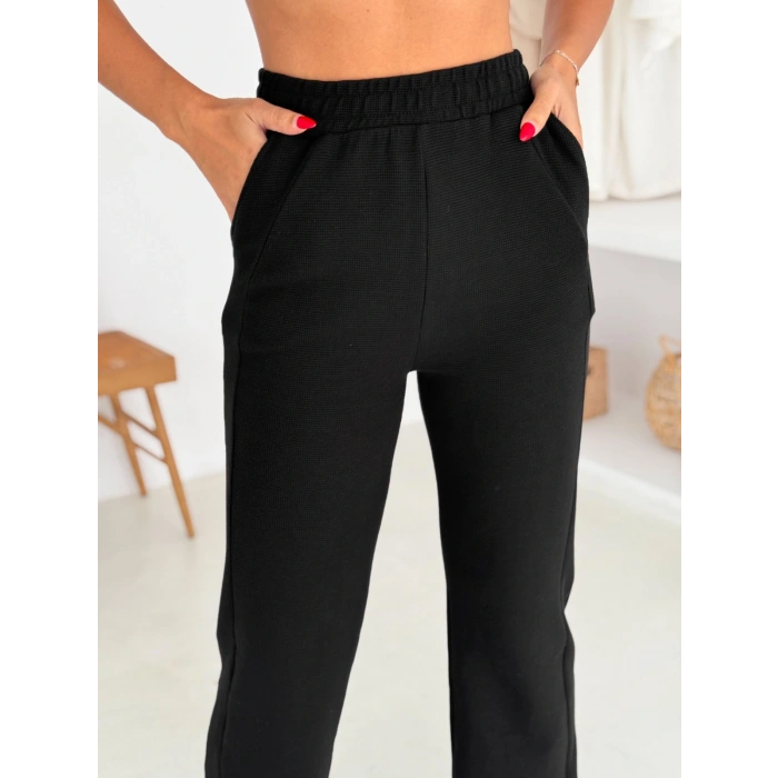 Siyah Alo Waffle İkili Takım