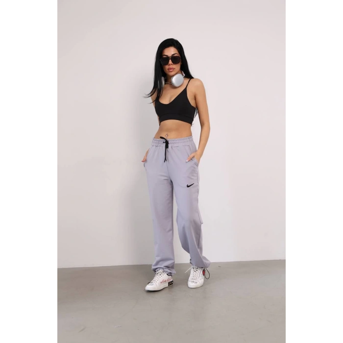 Gri NK İki İplik Paça Lastikli Eşofman