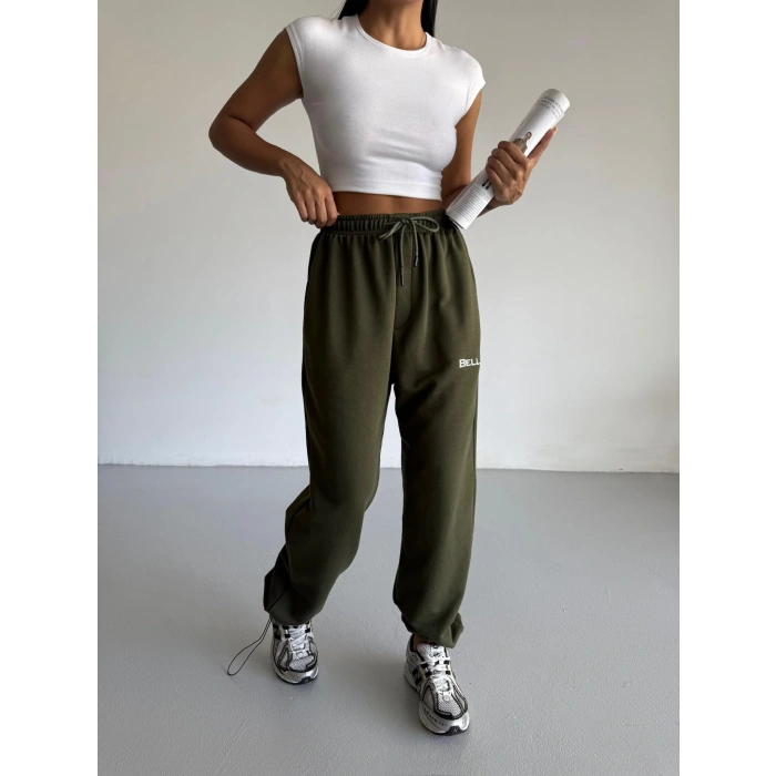 Haki Bell Stoperli Oversize Unisex Eşofman