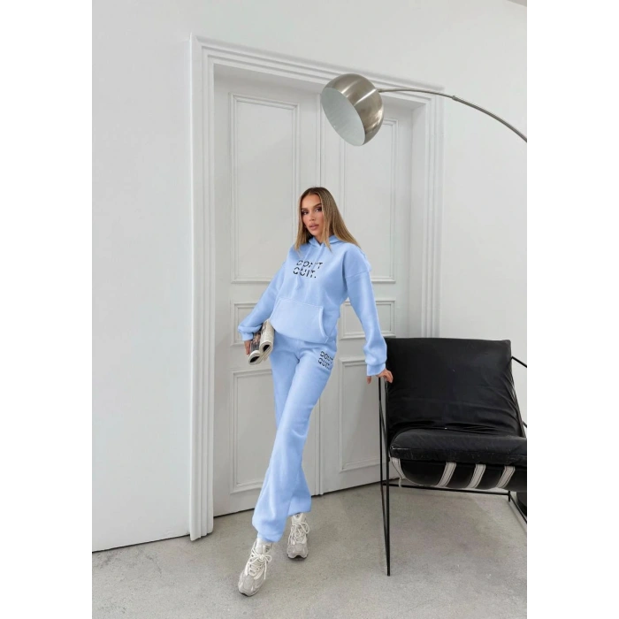 Bebe Mavi Dont Quid Üç İplik Kapşonlu Eşofman Takımı