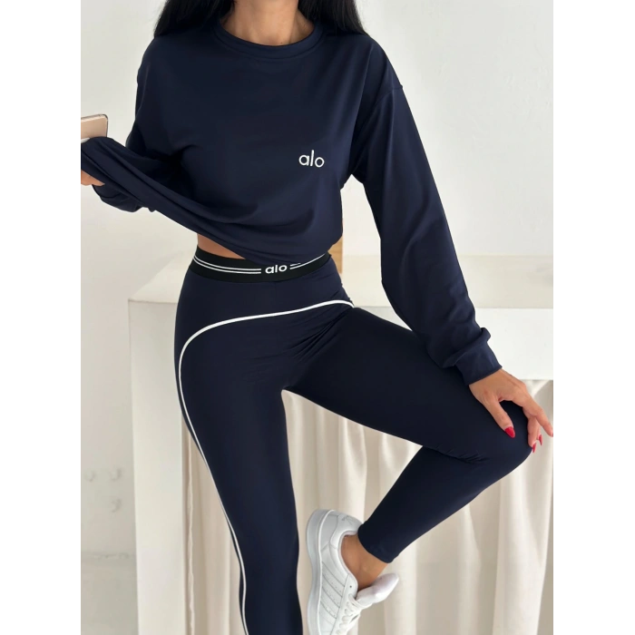 Lacivert Arabiyeli Modal Taytlı Takım