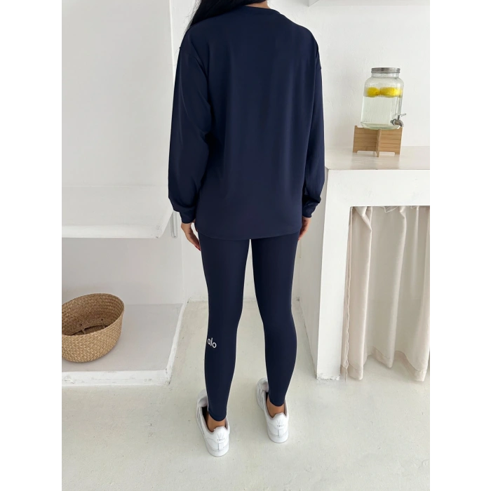 Lacivert Arabiyeli Modal Taytlı Takım