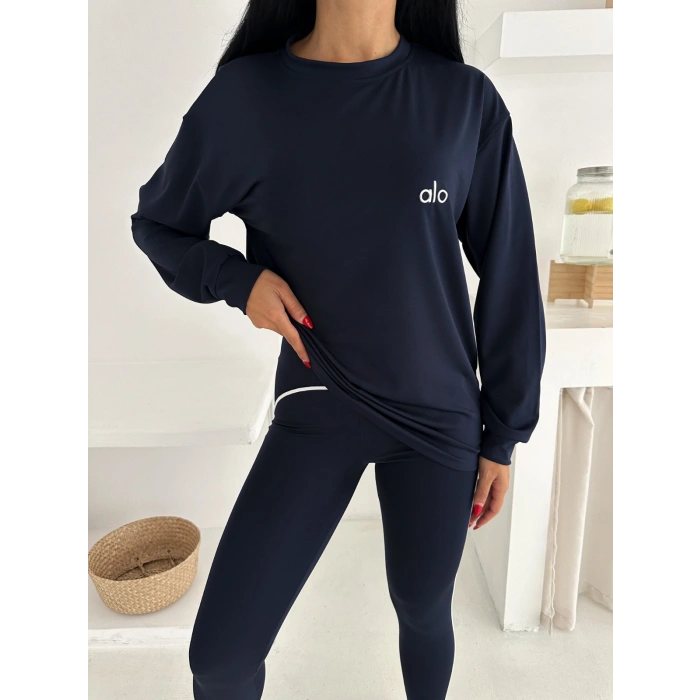 Lacivert Arabiyeli Modal Taytlı Takım