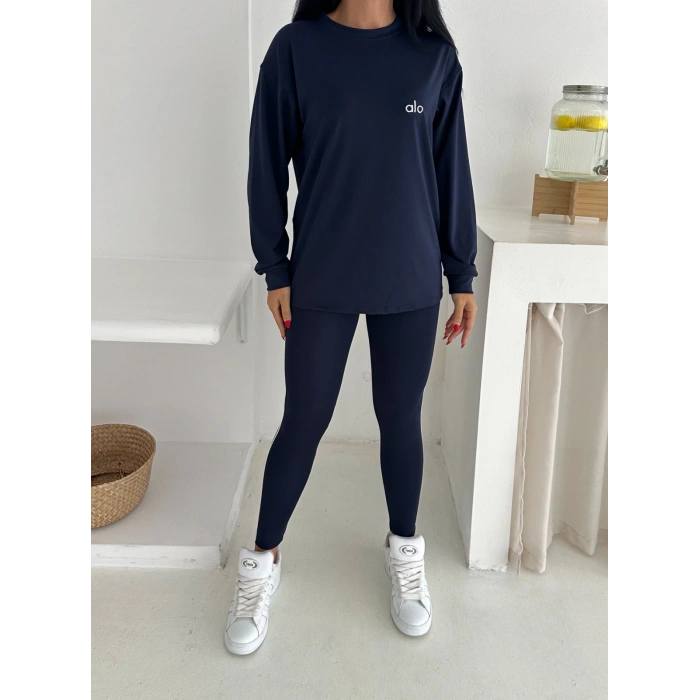 Lacivert Arabiyeli Modal Taytlı Takım