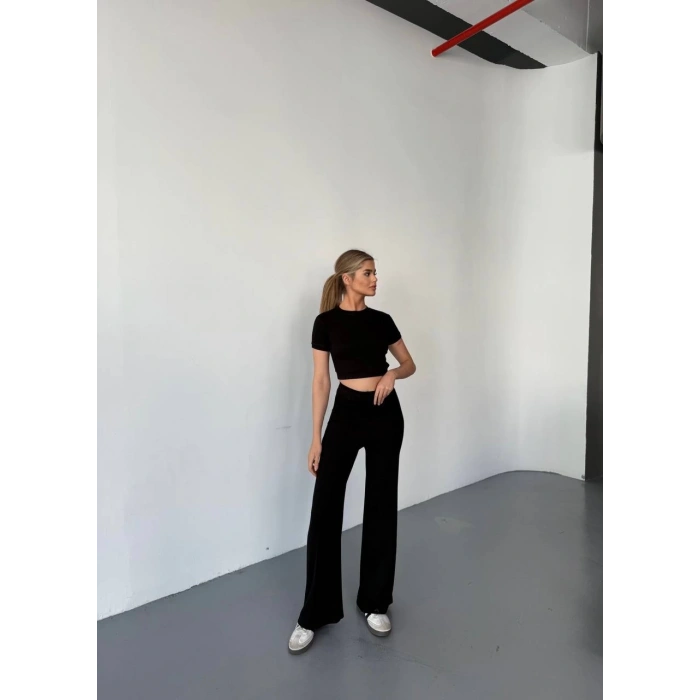 Siyah Oysho Modal İkili Crop Takım