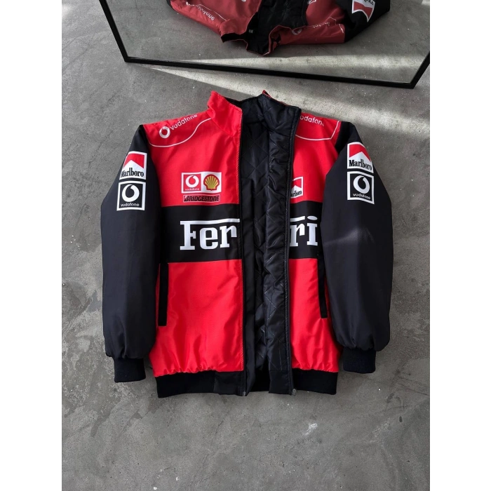 Kırmızı Ferrari İçi astarlı Unisex Bomber Ceket