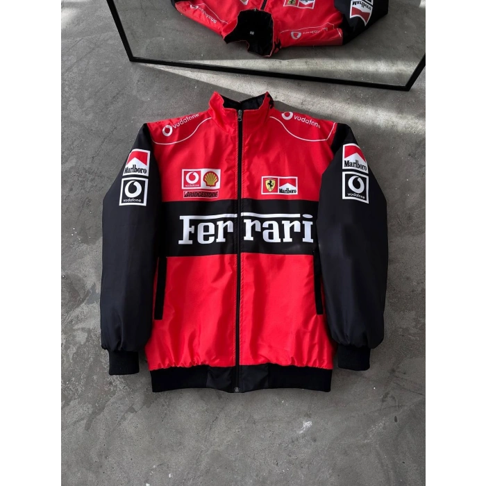 Kırmızı Ferrari İçi astarlı Unisex Bomber Ceket