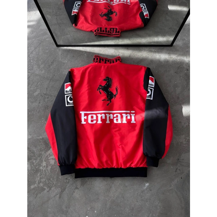 Kırmızı Ferrari İçi astarlı Unisex Bomber Ceket