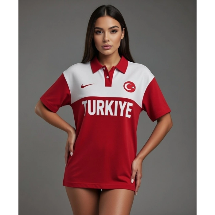 Kırmızı Polo Yaka Türkiye Milli Takım Tshirt