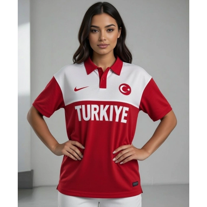 Kırmızı Polo Yaka Türkiye Milli Takım Tshirt