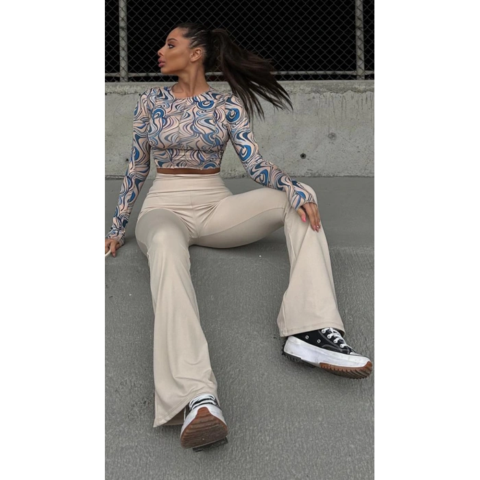 Bej İspanyol Paça Oysho Tayt