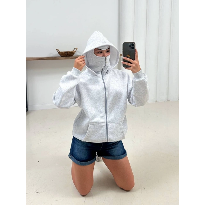 Gr,i Musk Üç İplik Oversize Kapşonlu Sweat