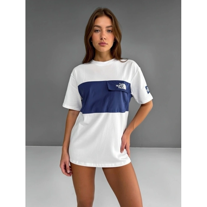 Mavi Şerit NF Oversize Unisex Tshirt