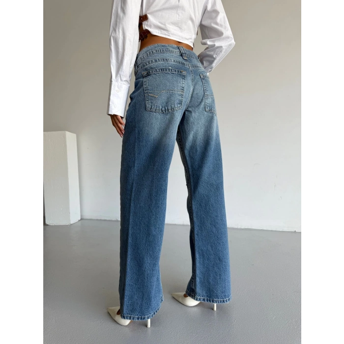 Mavi ZR Yırtık Baggy Jean Pantolon