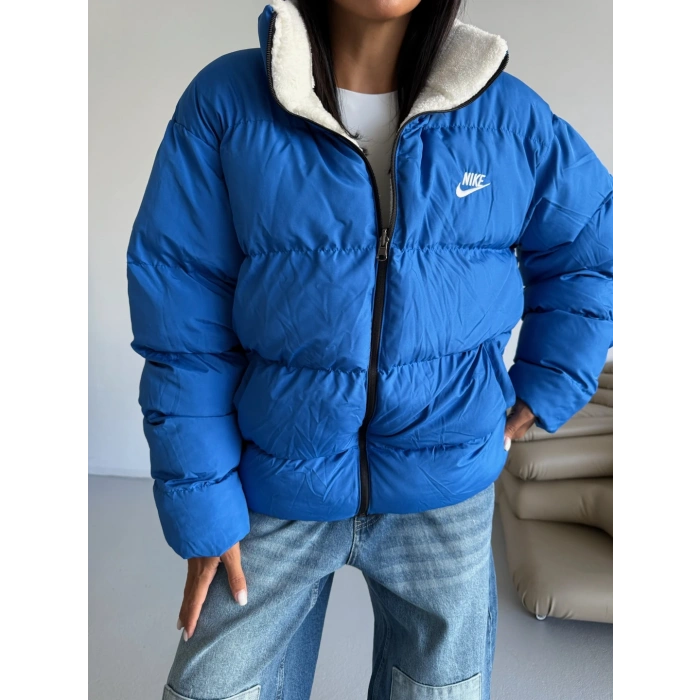 Mavi NK Oversize Unisex Çift Taraflı Mont