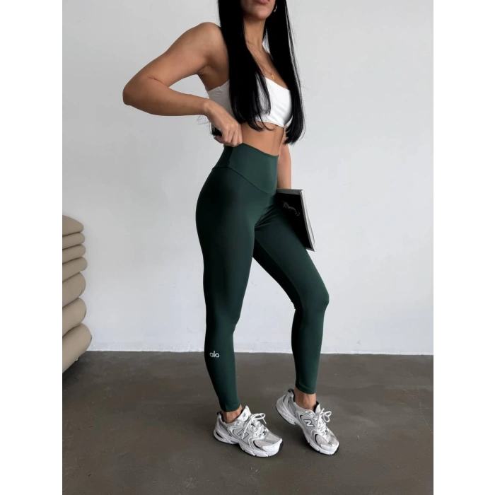 Haki Alo Sıkılaştırıcı ve İnceltici Yüksek Bel Tayt