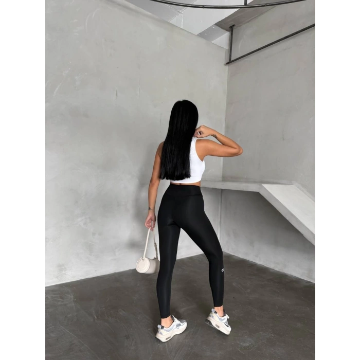 Siyah Alo Sıkılaştırıcı ve İnceltici Yüksek Bel Tayt