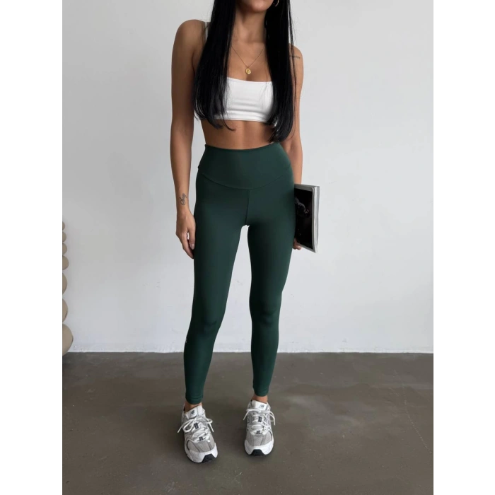 Haki Alo Sıkılaştırıcı ve İnceltici Yüksek Bel Tayt