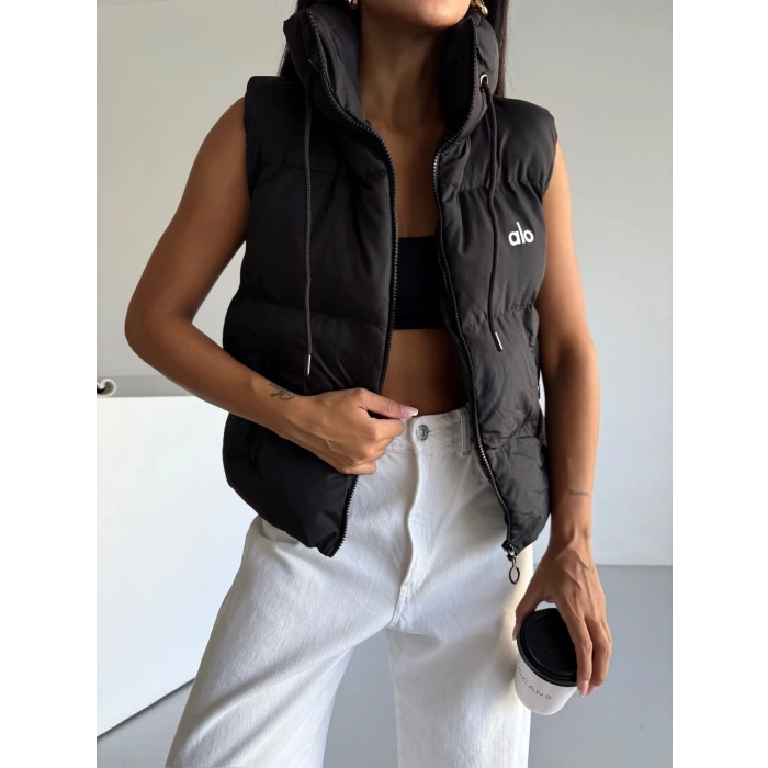 Siyah Alo Şişme Yelek