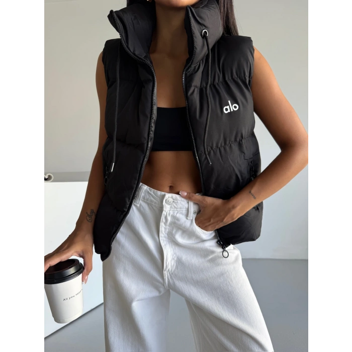 Siyah Alo Şişme Yelek