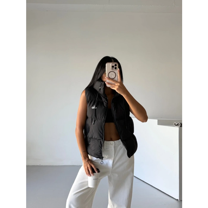 Siyah Alo Şişme Yelek