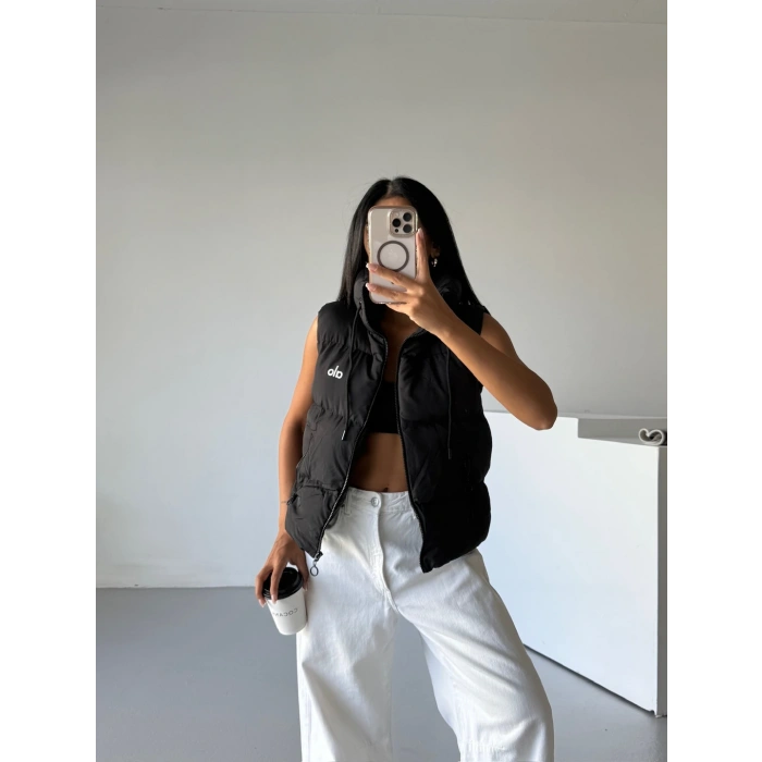 Siyah Alo Şişme Yelek