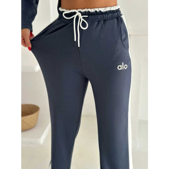 Antrasit Alo Yırtmaçlı Modal İkili Takım