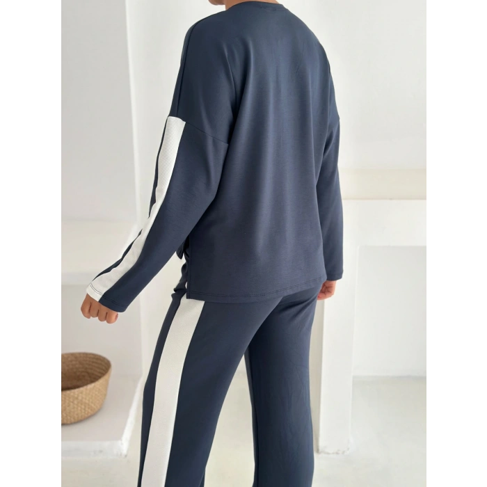 Antrasit Alo Yırtmaçlı Modal İkili Takım