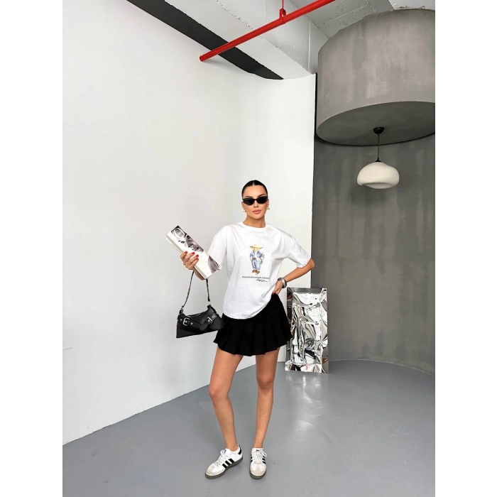 Beyaz Basic Rahat Kalıp Penye Tshirt